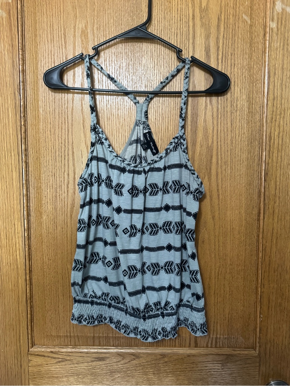Light Blue Tribal Print Racerback Tank Top